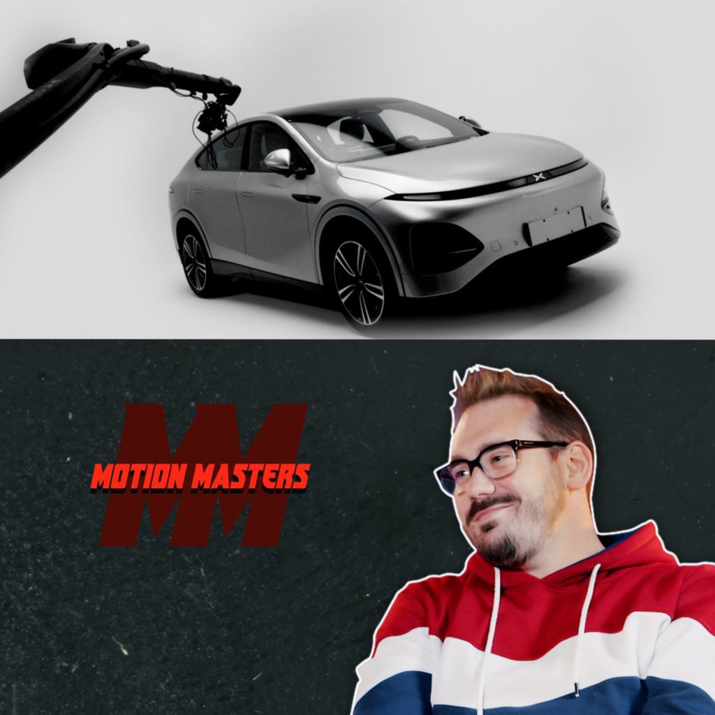 Il tourne une pub de voiture avec un bras robot